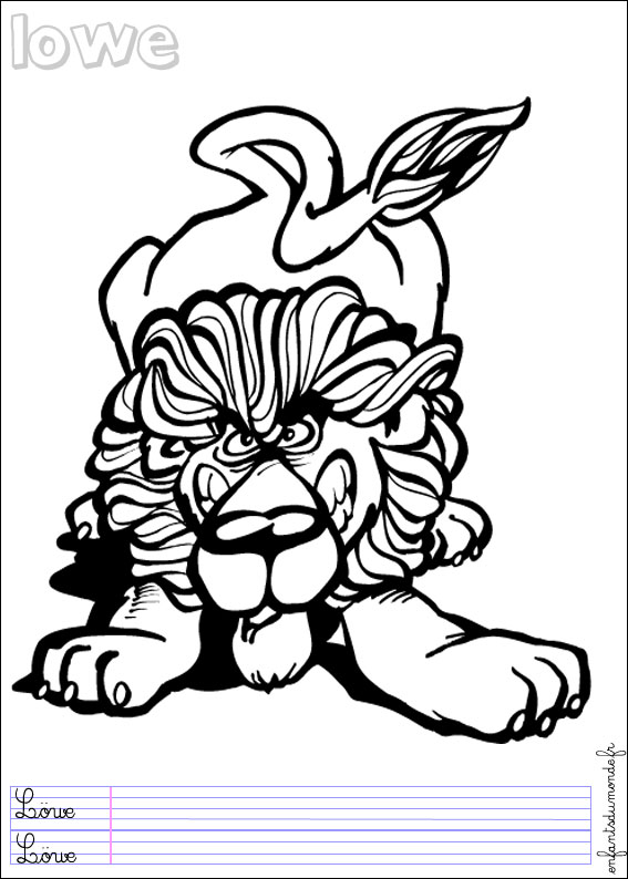 coloriage lion 3